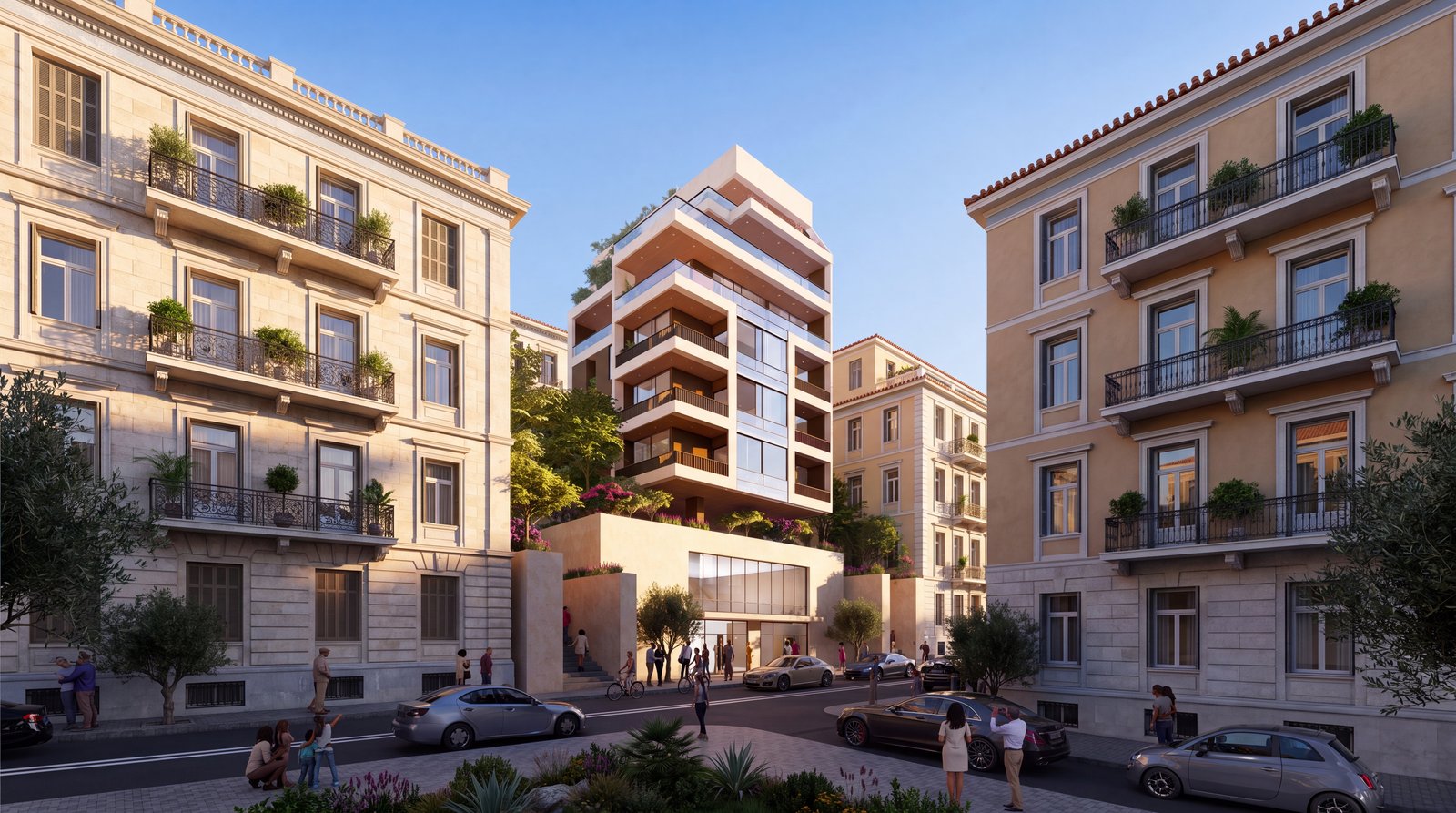 Project N, the new facade between two neoclassical neighbours