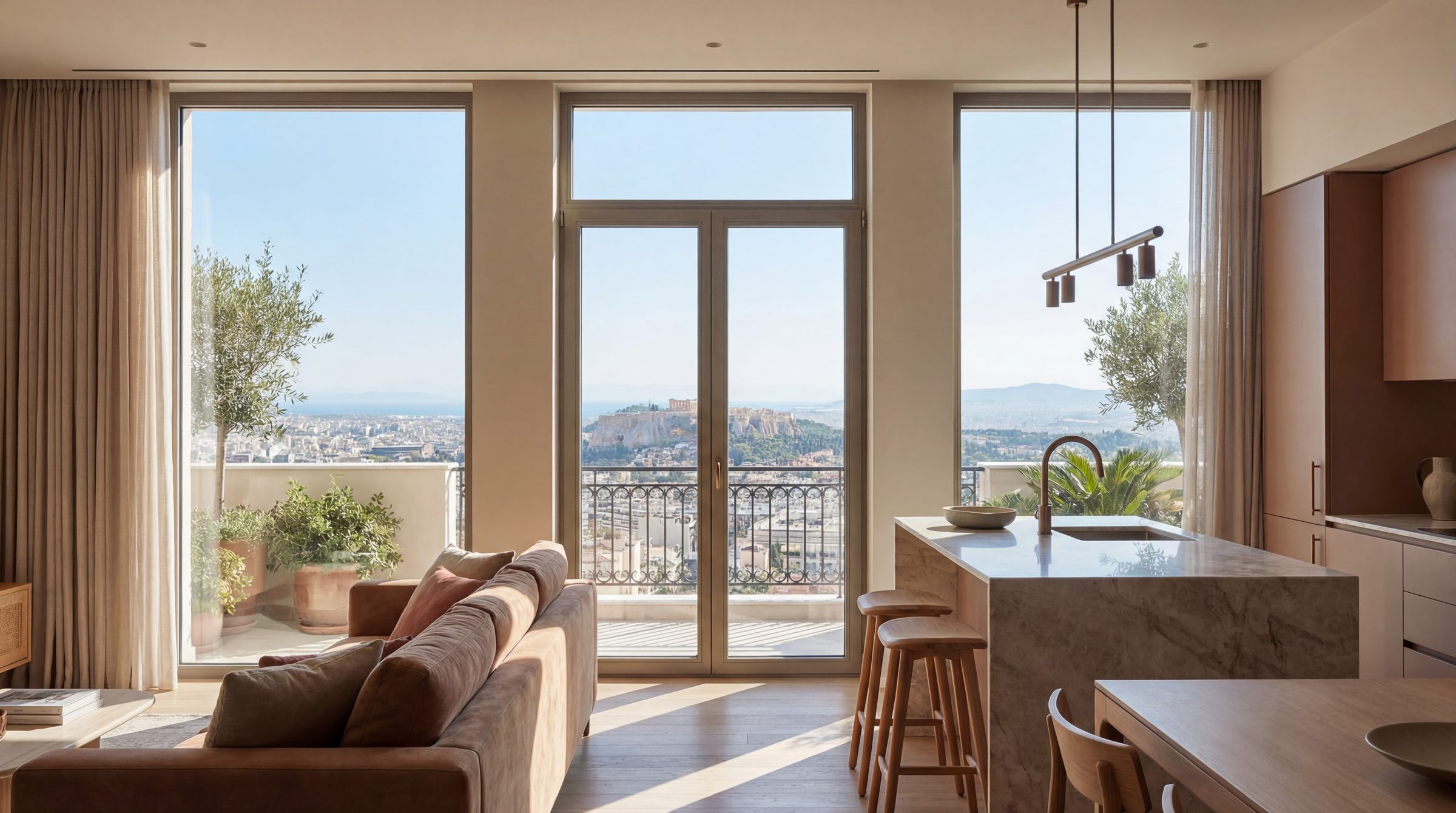 A kitchen to the terrace
