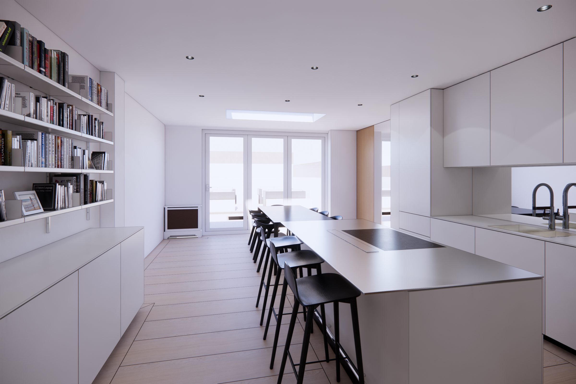 The kitchen toward the garden