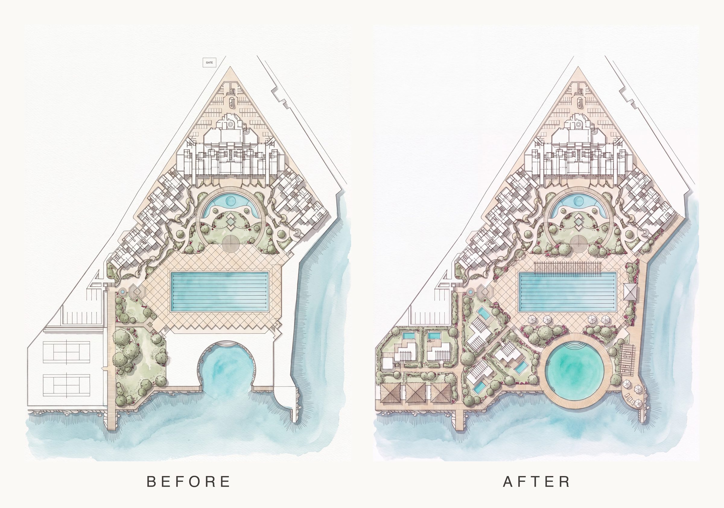 Masterplan, before and after