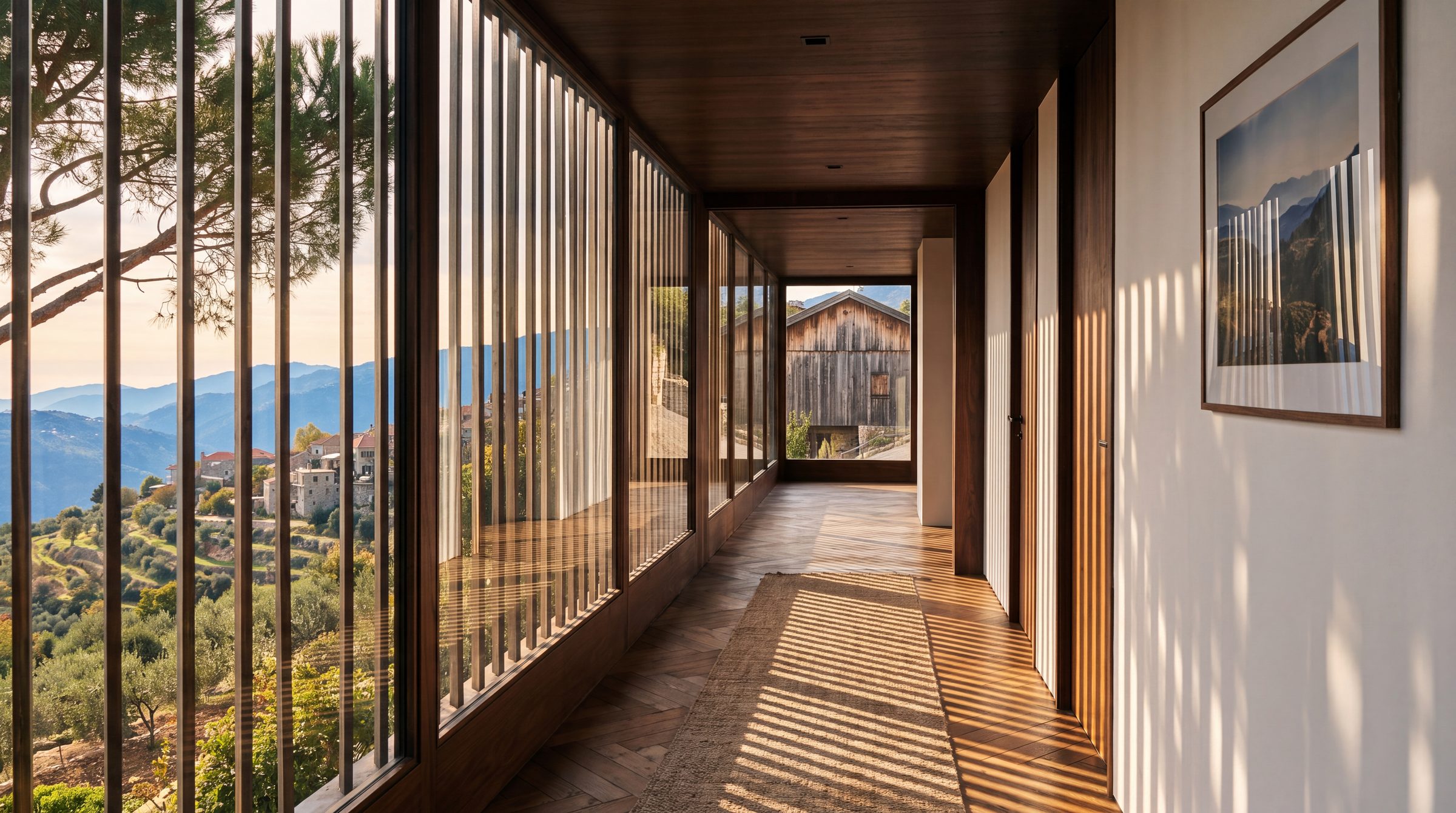 The corridor to the rooms