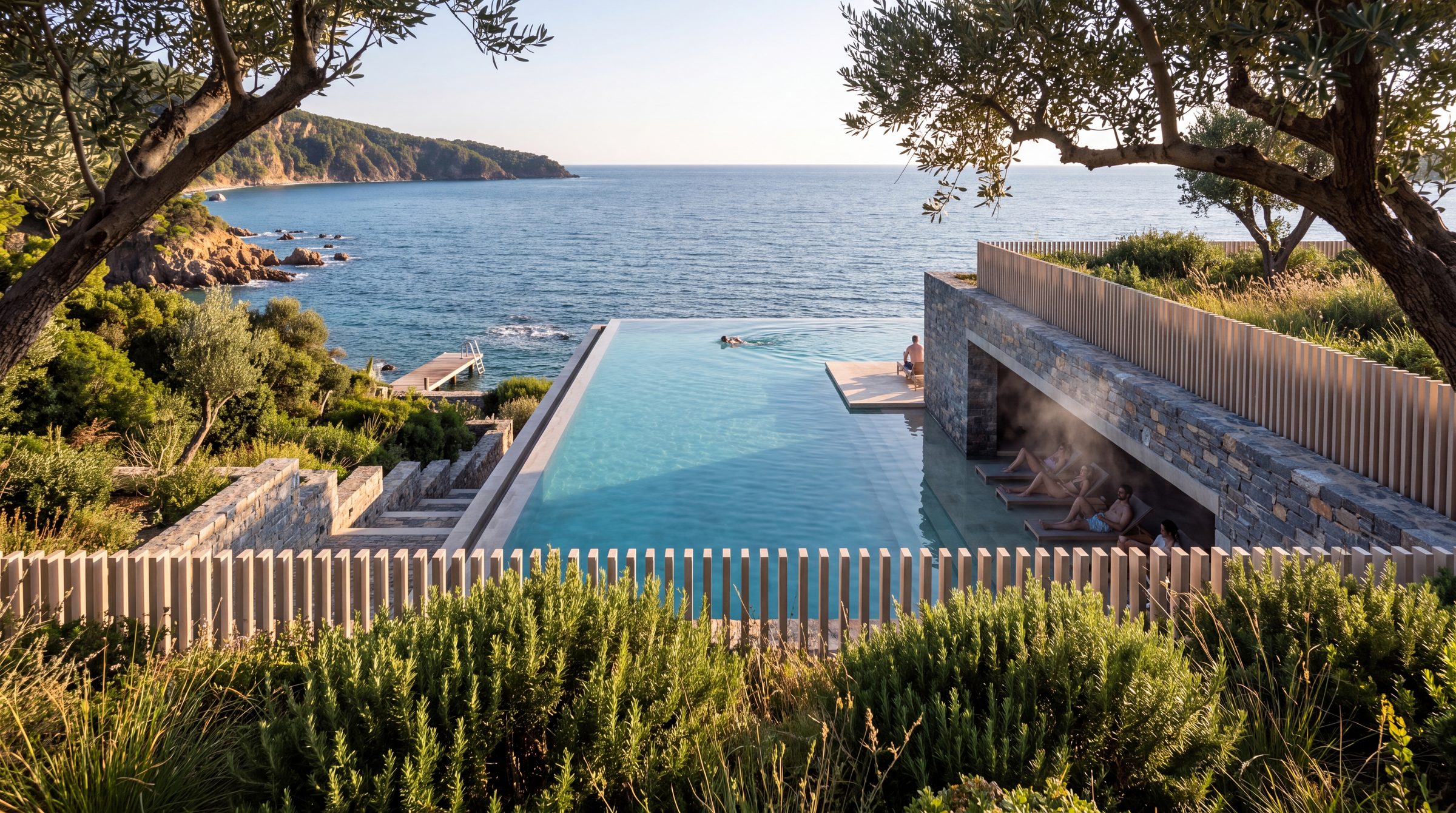 The pool from the garden above