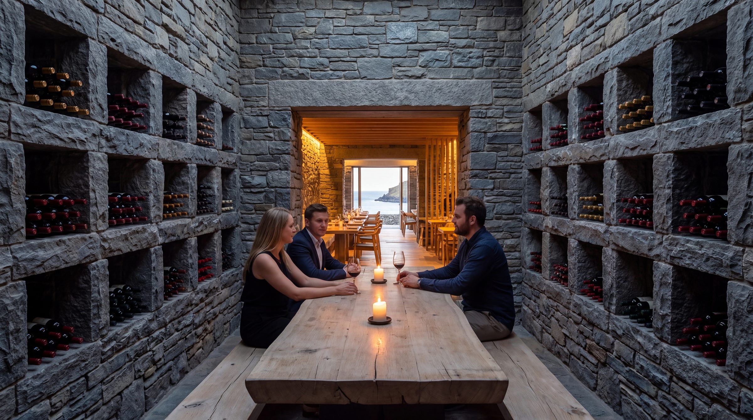 The wine room inside the wall