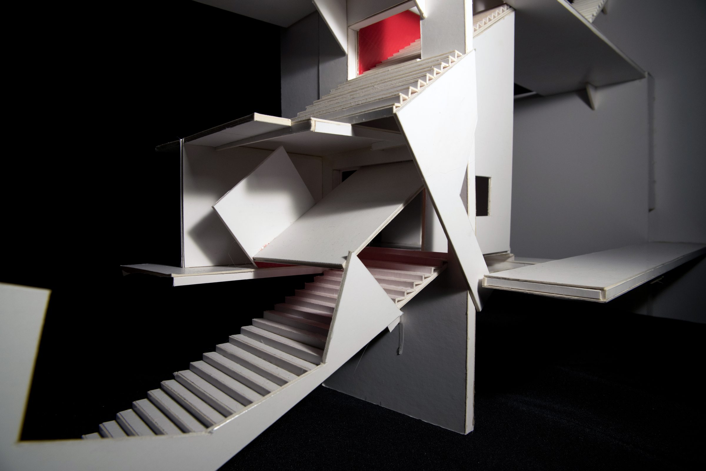 Card model of a stair as a building