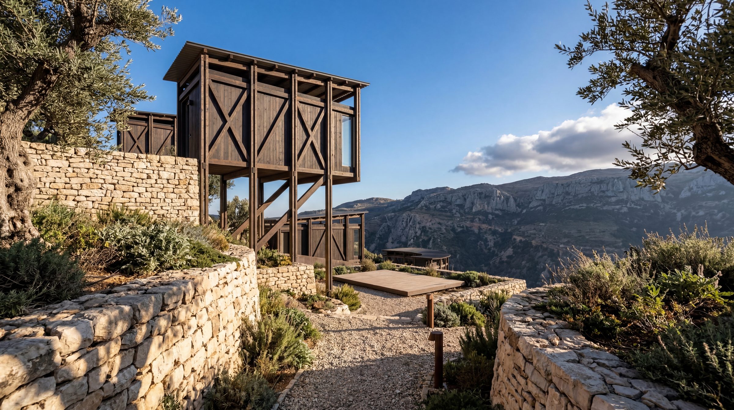 A pavilion above the valley