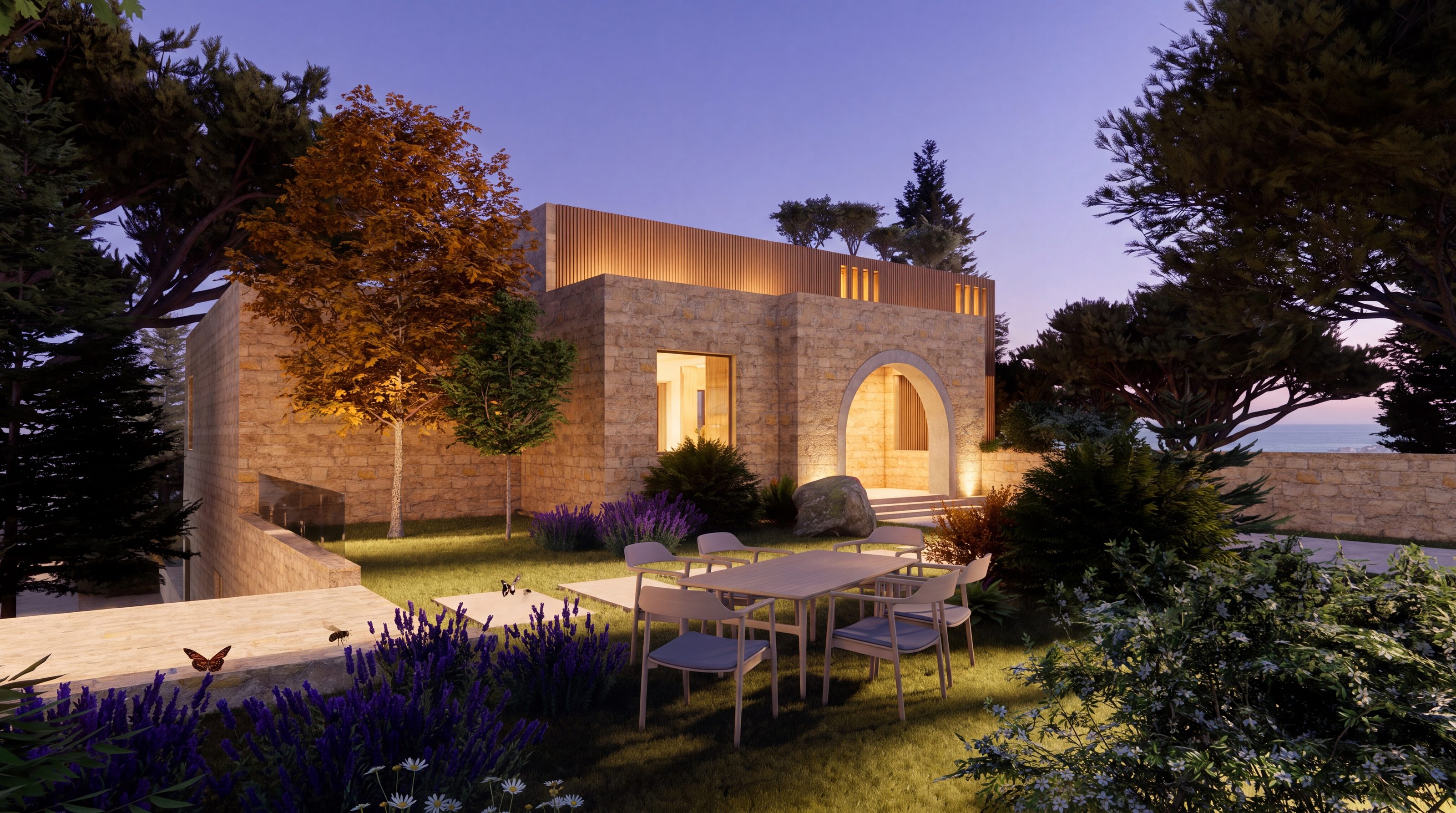 Villa Z from its garden above Batroun